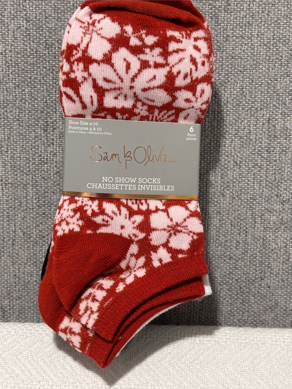 🩵Women’s  No-Show Floral Socks in Red